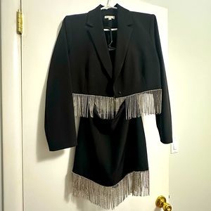 Gianni Binni - Anya Rhinestone Fringe Jacket and Skirt
